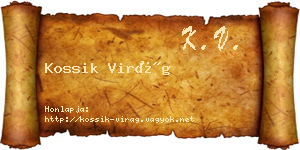 Kossik Virág névjegykártya